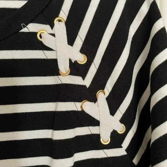 Lauren by Ralph Lauren black and white T-shirt dress sz  M - Picture 3 of 5